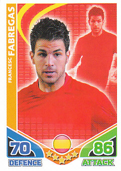 Francesc Fabregas Spain 2010 World Cup Match Attax #227
